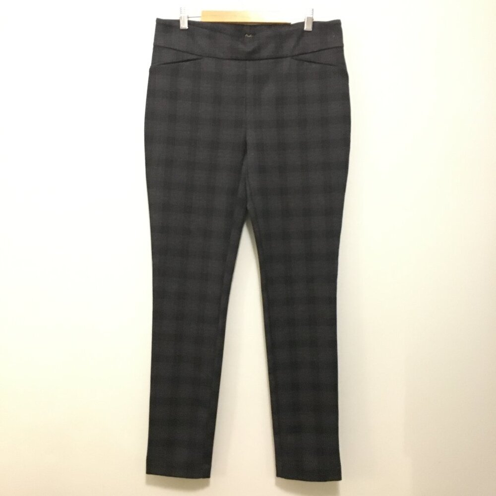 Dalia Black and Grey Plaid Dress Pants Size 10